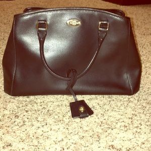 Small coach black leather handbag